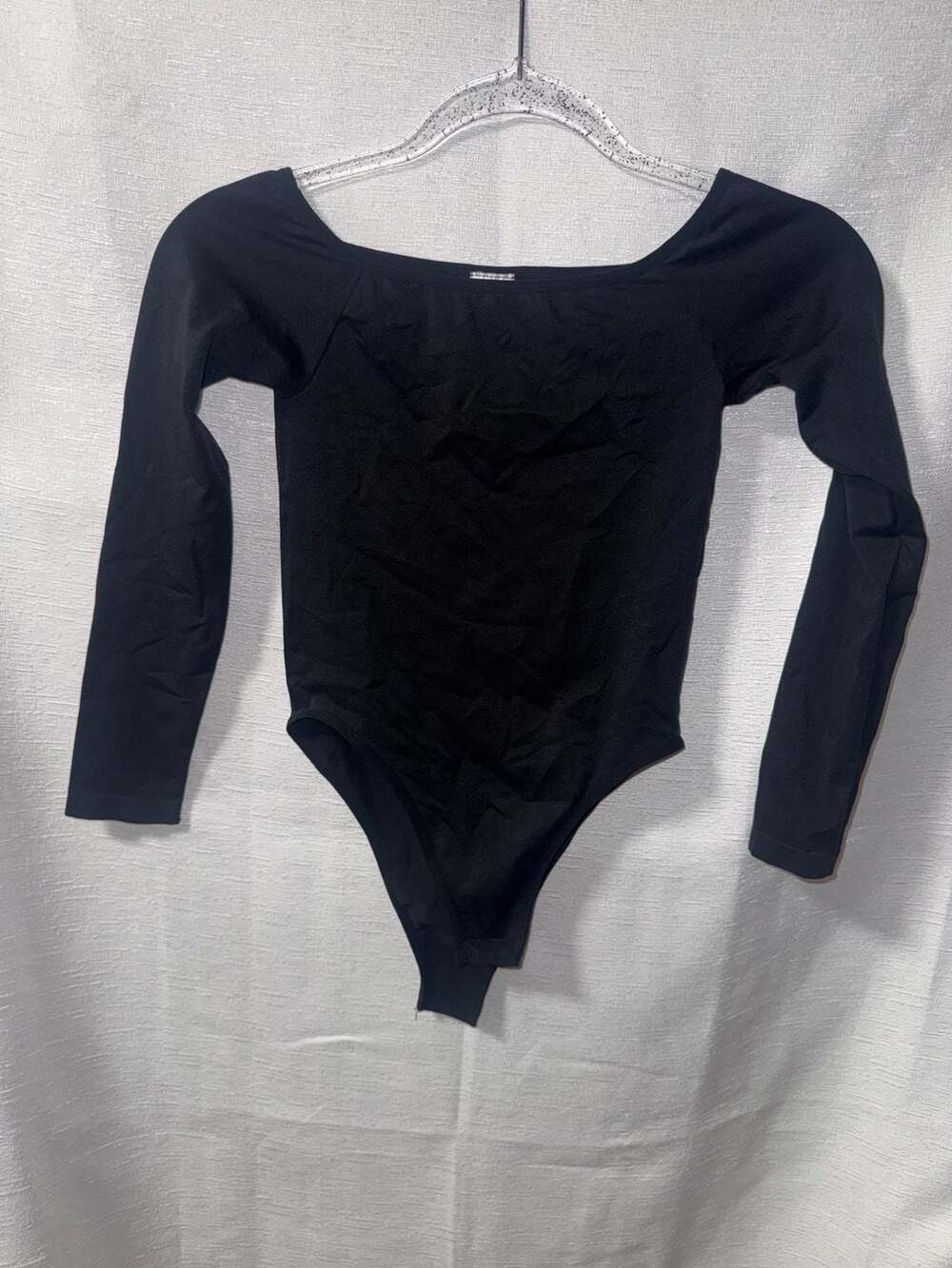 Spirit Black Off-the-Shoulder Long Sleeve Bodysuit